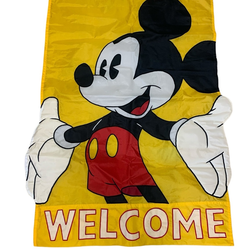Disney Mickey WELCOME Flag Banner Nylon 28x42”